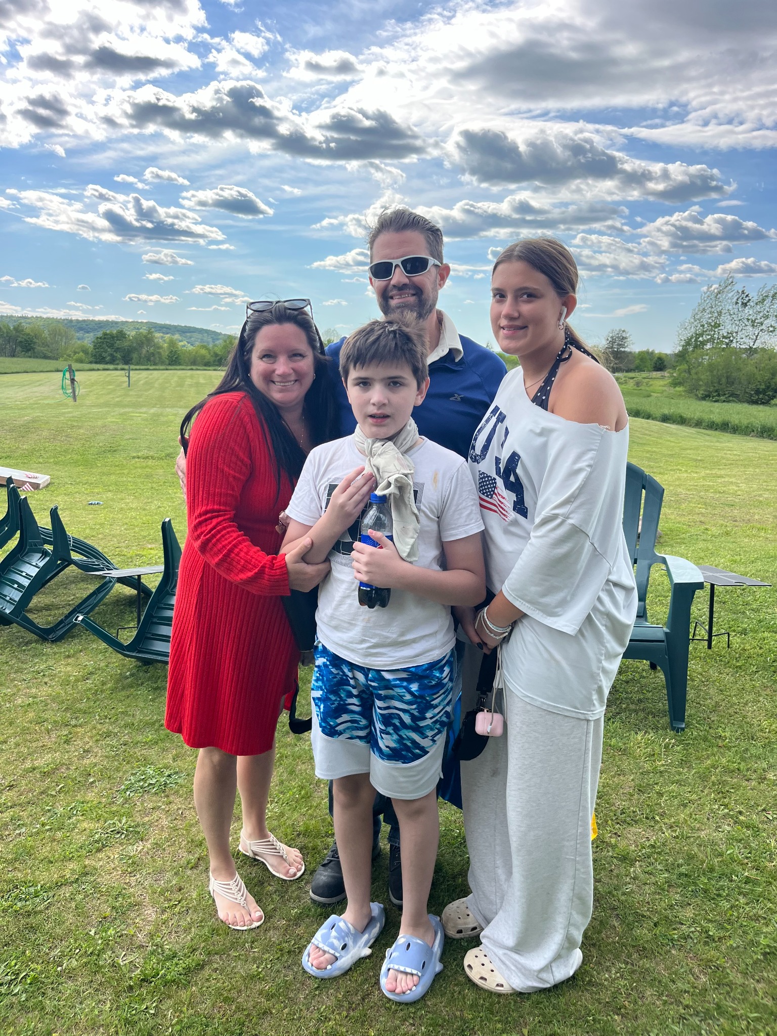 Sam with his family